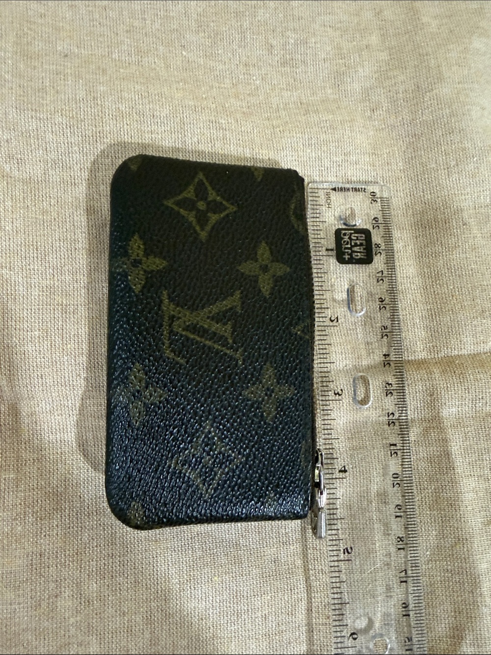 Authentic Louis Vuitton Brown Monogram Zip coin Mini Card Holder - Picture 9 of 10
